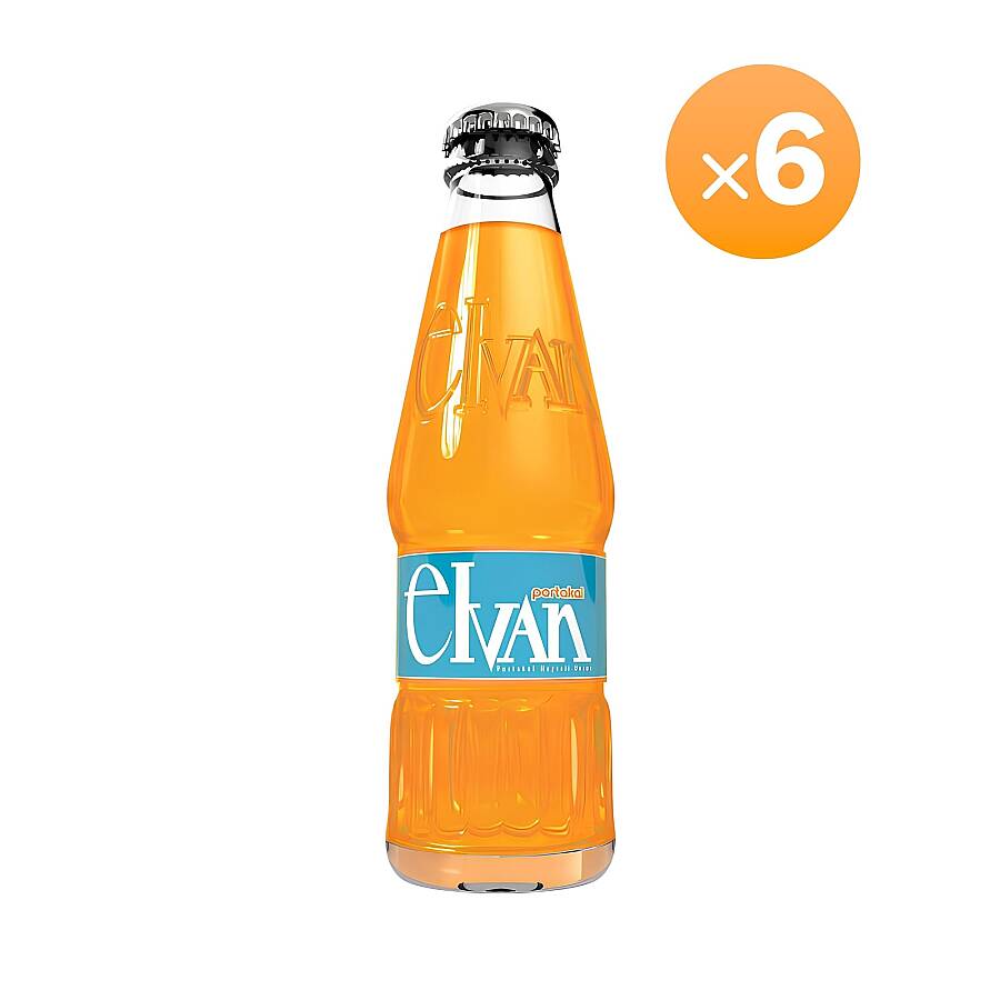 Elvan Gazoz Orange 250 ml 6-Pack Glass Bottle - 1