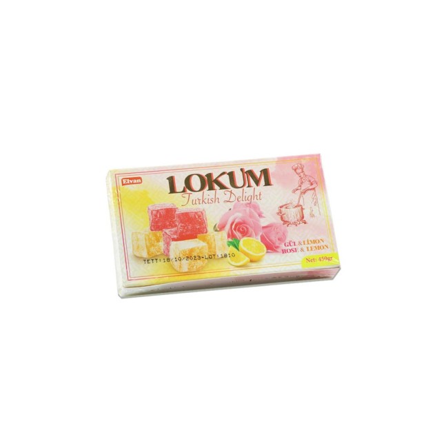 Elvan Gül-Limon Lokum 450 Gr. (1 Paket) - Elvan