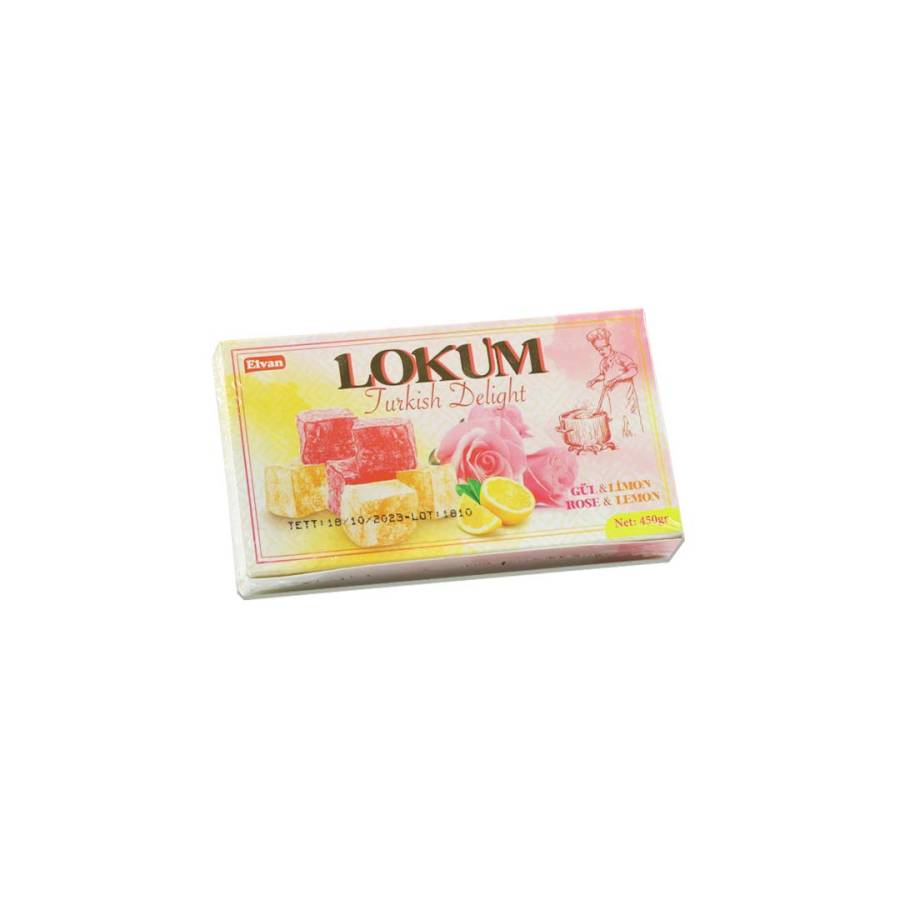 Elvan Gül-Limon Lokum 450 Gr. (1 Paket) - 1