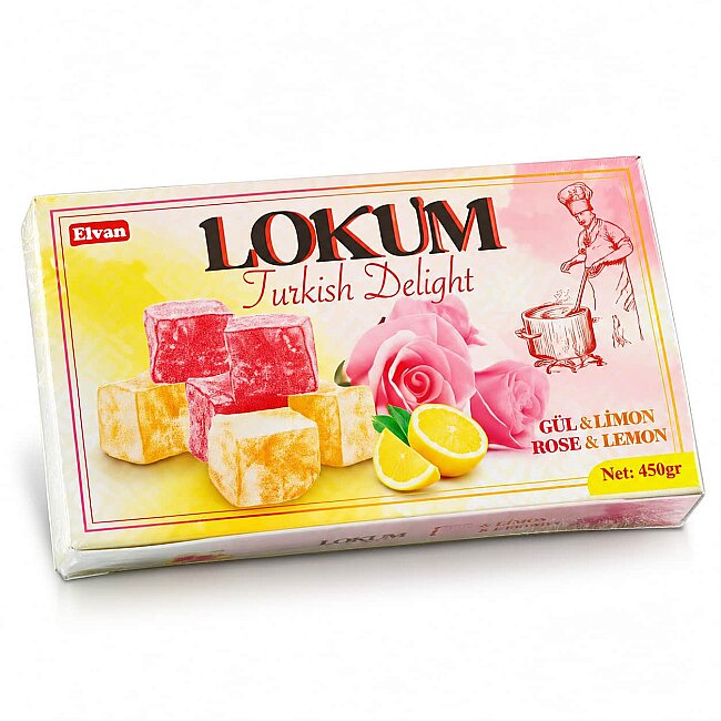 Elvan Gül-Limon Lokum 450 Gr. (1 Paket) - Elvan