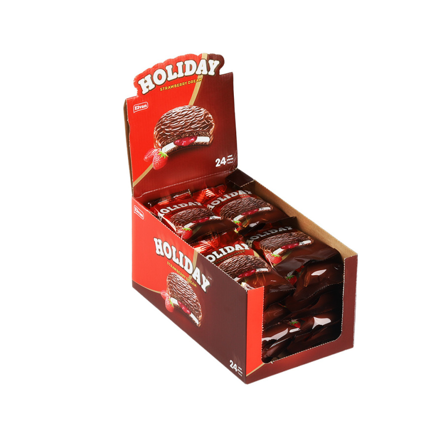 Elvan Holiday Çilekli Sandviç Bisküvi 30 Gr. 24 lü (1 Paket) - 3