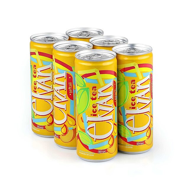 Elvan Ice Tea Teneke Kutu Şeftali Aromalı Soğuk Çay 6'lı Paket 250 Ml - 2