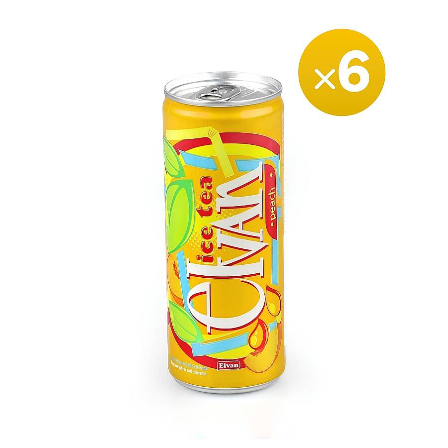 Elvan Ice Tea Peach Flavoured Cold Drink 250 Ml 6 pcs - 1