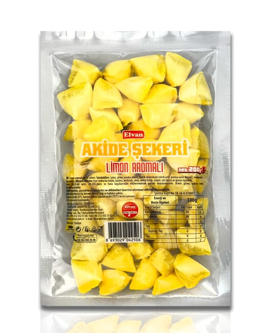 Elvan Limon Aromalı Akide Şekeri 200 Gr. (1 Paket) - 3