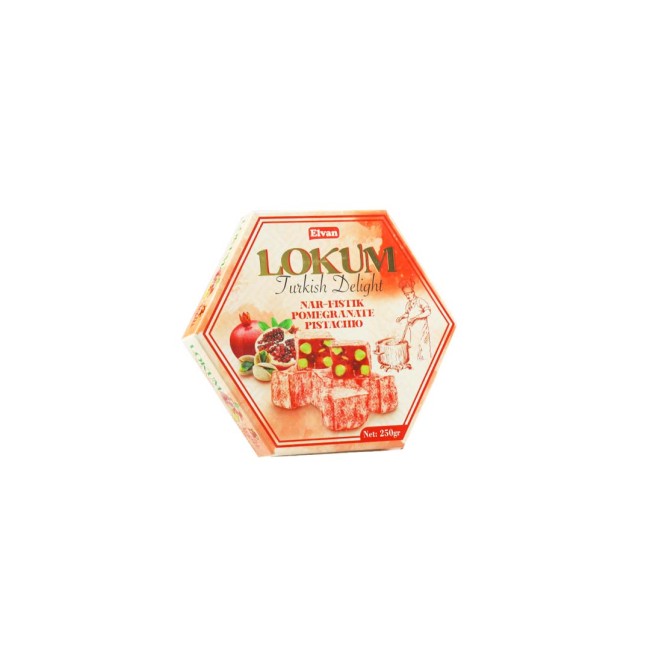 Elvan Nar-Fıstıklı Lokum 250 Gr. (1 Paket) - Elvan