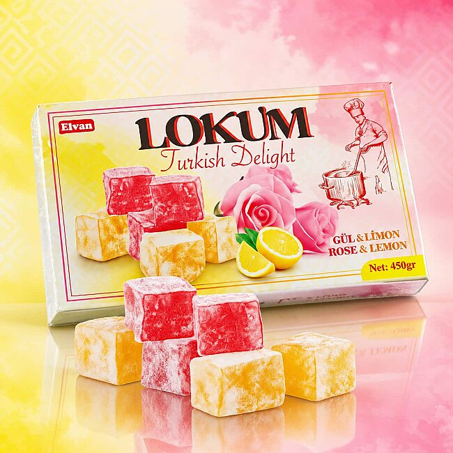 Elvan Rose-Lemon Turkish Delight 450 Gr. (1 package) - 2