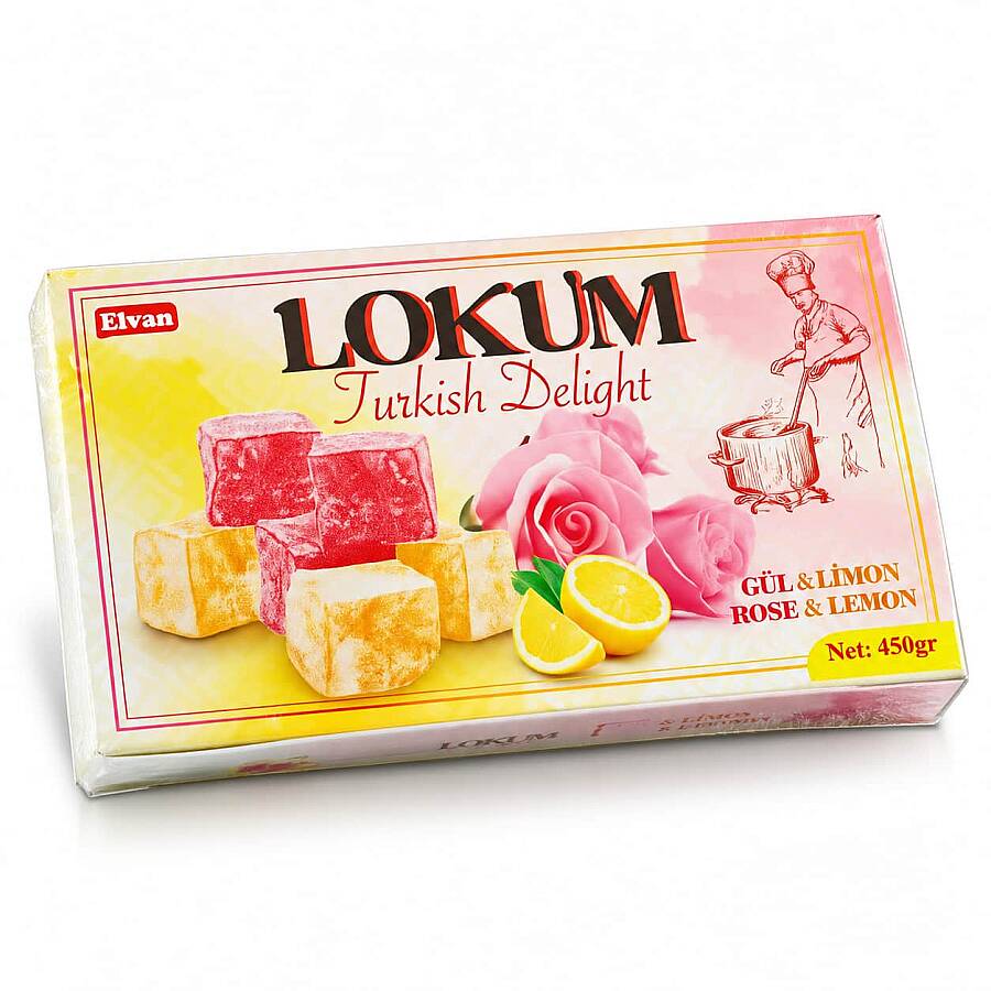 Elvan Rose-Lemon Turkish Delight 450 Gr. (1 package) - 1