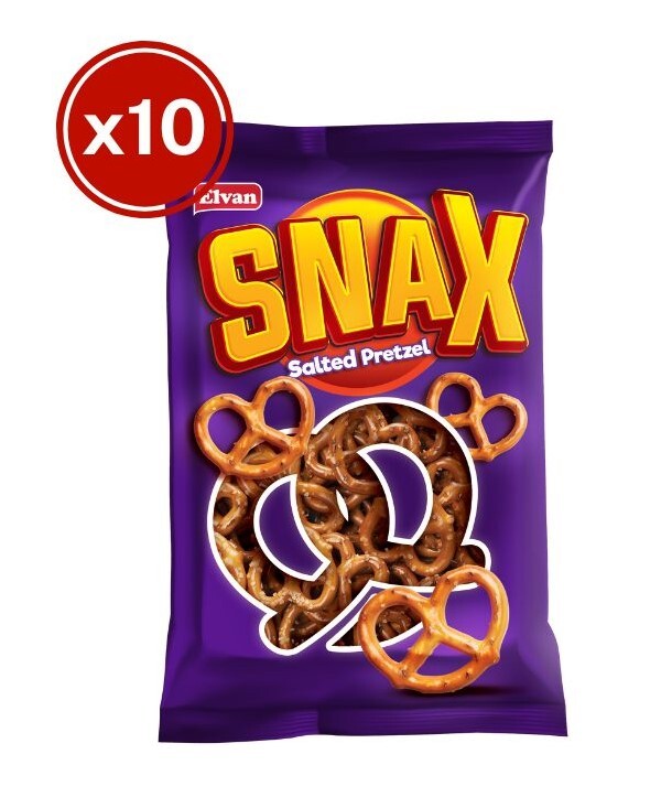 Elvan Snax Pretzel Salt Cracker 200 Gr. 10 Pieces (1 Box) - 1