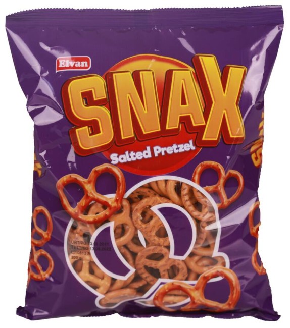 Elvan Snax Pretzel Saltine Cracker 200 Gr. (1 Bag) - Elvan
