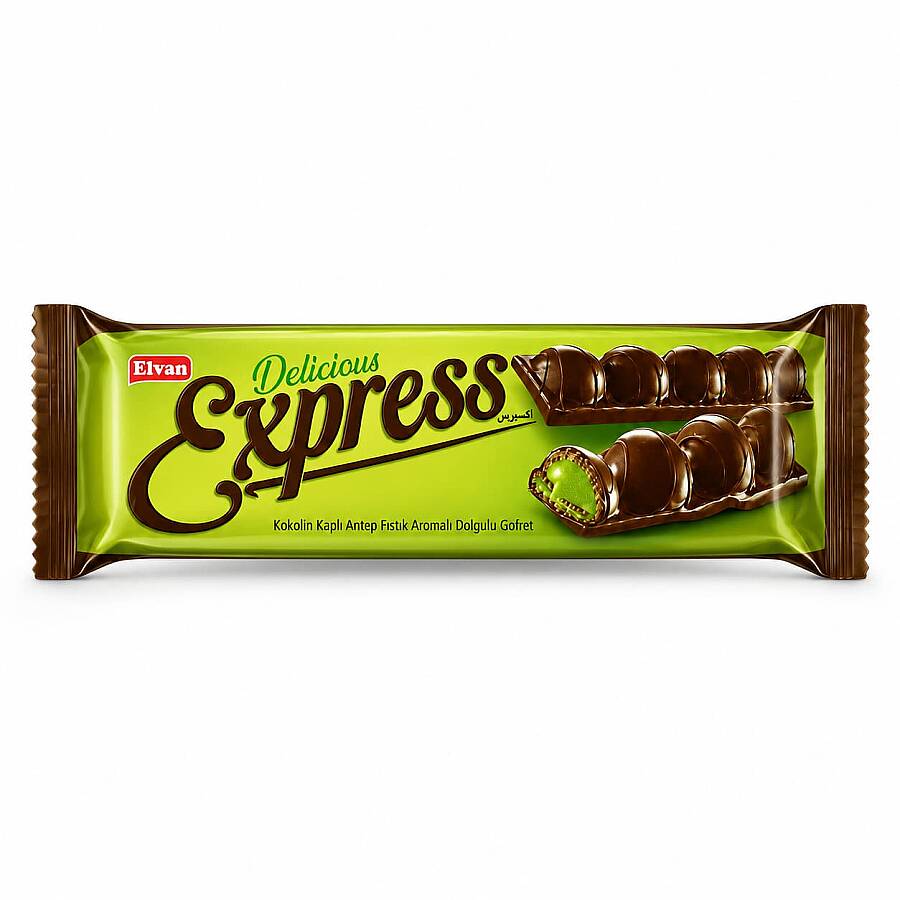 Express Antep Fıstık Aromalı Dolgulu Gofret 30 Gr. 24 Adet (1 Kutu) - 2
