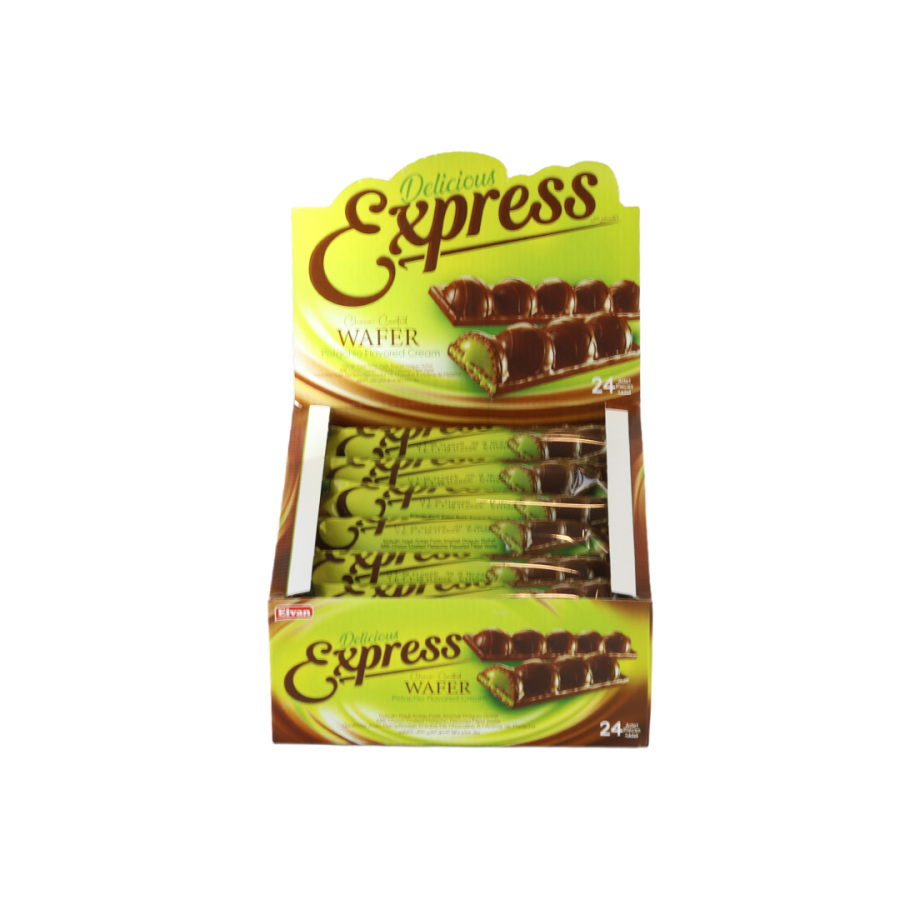 Express Antep Fıstık Aromalı Dolgulu Gofret 30 GrX24X6 (1 Koli)