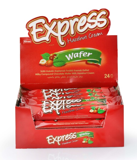 Express Hazelnut Cream Wafer 30 Gr. 24 Pieces (1 Box) - 3