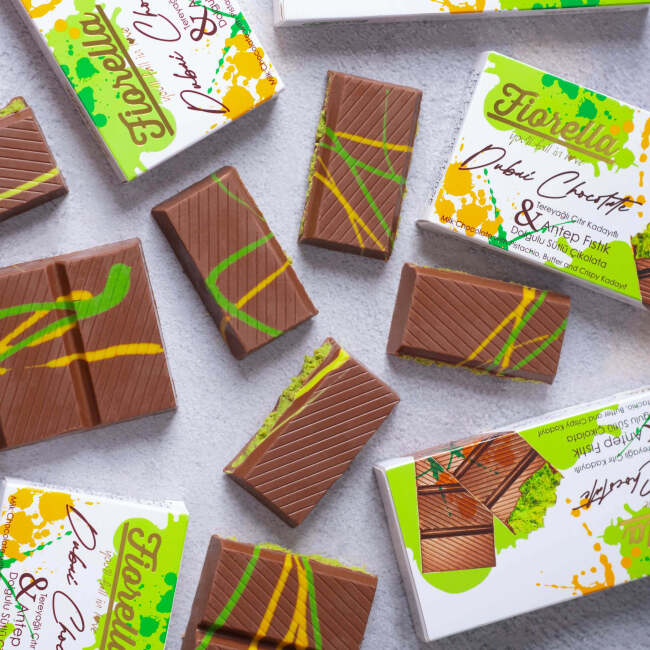 Fiorella Buttered Crispy Kadayif and Pistachio Filled Milk Chocolate 200 Grams (1 Pack) - 6