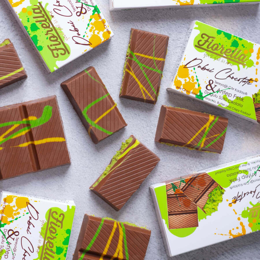 Fiorella Buttered Crispy Kadayif and Pistachio Filled Milk Chocolate 200 Grams (1 Pack) - 6