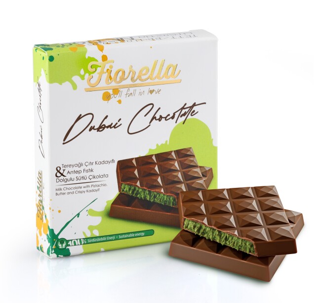Fiorella Buttery Crunch Kadayıf and Pistachio Filled Milk Chocolate 60g (1 Pack) - 1