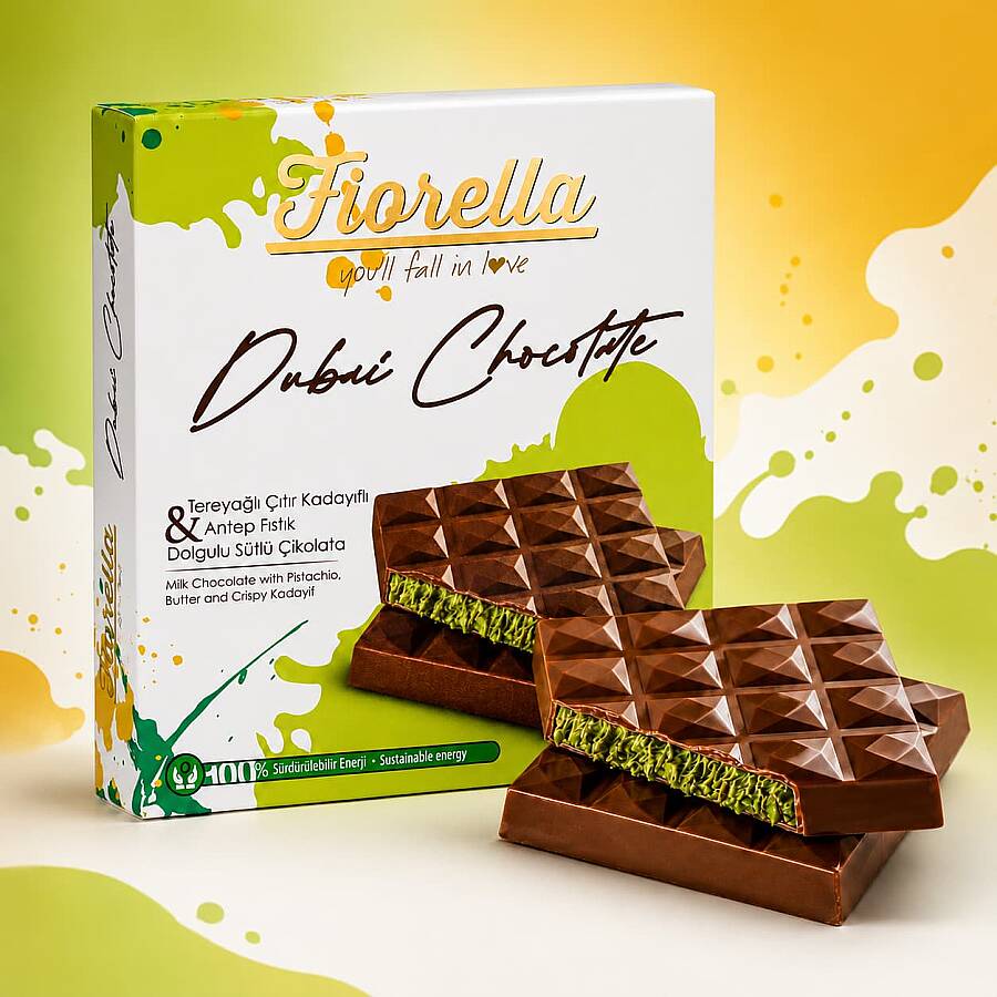 Fiorella Buttery Crunch Kadayıf and Pistachio Filled Milk Chocolate 60g (1 Pack) - 3