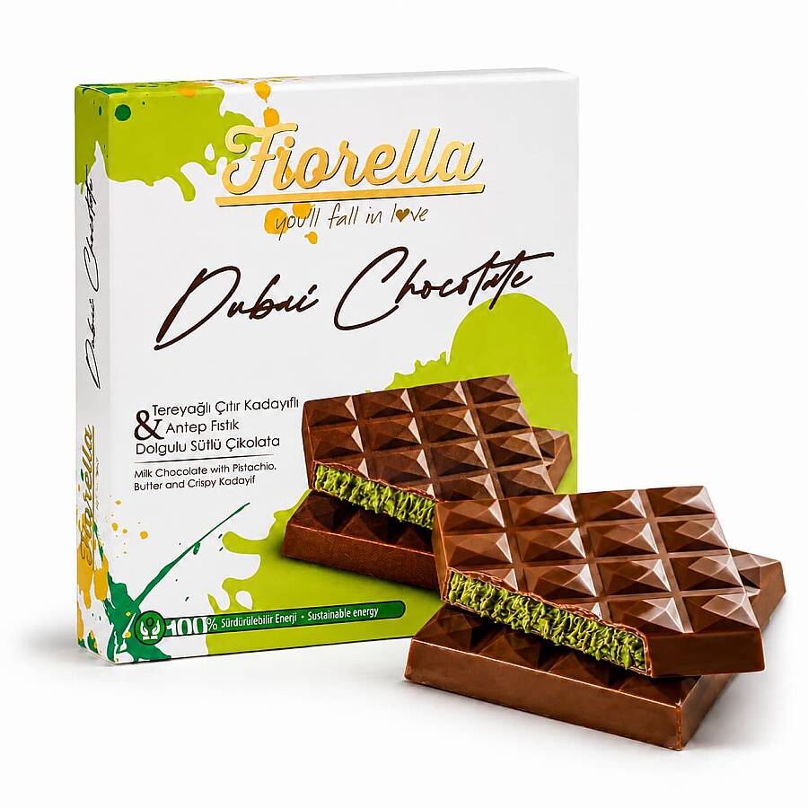 Fiorella Buttery Crunch Kadayıf and Pistachio Filled Milk Chocolate 60g (1 Pack) - 1
