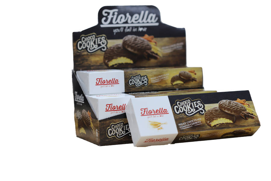 Fiorella Choco Cookies Chocolate Coated Caramel Biscuit 106 Gram 6 Pieces (1 Box) - 1