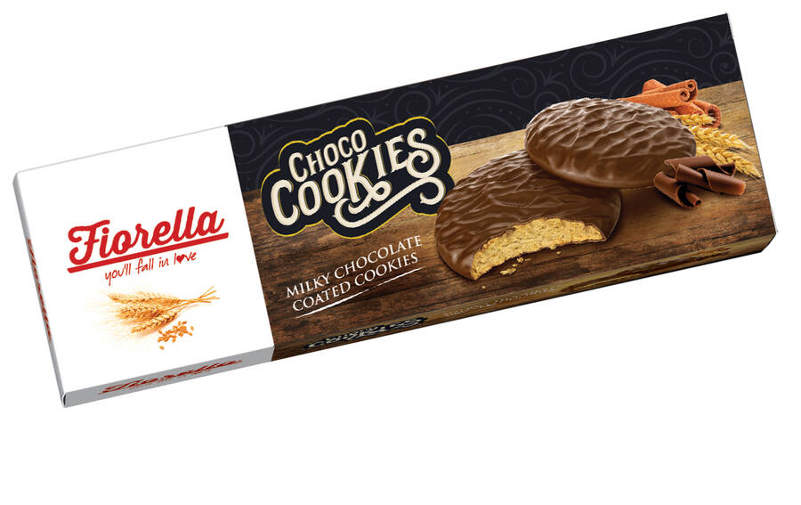 Fiorella Choco Cookies Çikolata Kaplamalı Karamelli Bisküvi 106 Gr. 6 Adet (1 Kutu) - 2