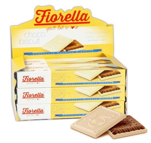 Fiorella Chocobiscuit Beyaz Çikolatalı Kakaolu Bisküvi 102 Gr. 6 Adet (1 Kutu) - 1