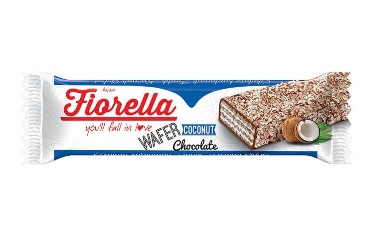 Fiorella Chocolate Coated Coconut Wafer 26 Grams 24 Pieces (1 Box) - 2