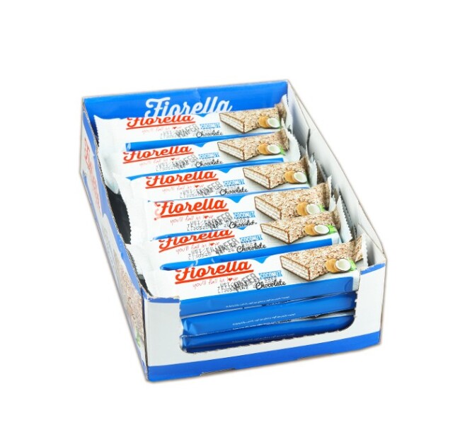 Fiorella Chocolate Coated Coconut Wafer 26 Grams 24 Pieces (1 Box) - 4