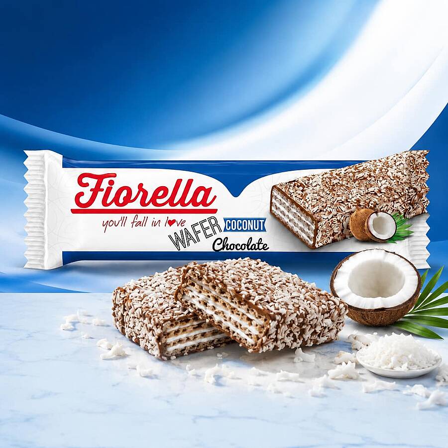 Fiorella Çikolata Kaplamalı Hindistan Cevizli Gofret 26 gr 24 Adet (1 Kutu) - 3