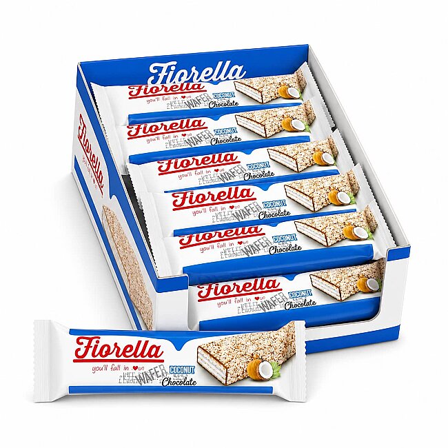 Fiorella Çikolata Kaplamalı Hindistan Cevizli Gofret 26 gr 24 Adet (1 Kutu) - Fiorella