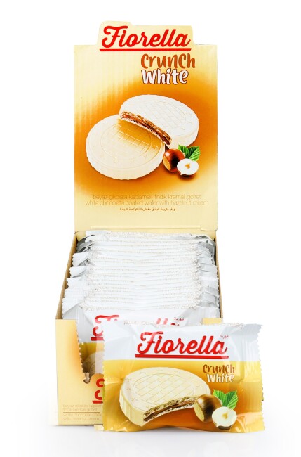 Fiorella Crunch Beyaz Çikolatalı Gofret 20 Gr. 24'lü (1 Paket) - Fiorella