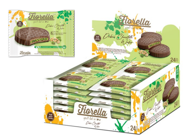 Fiorella Crunch Dubai Çikolatalı Gofret 20 Gr. 24 Adet (1 Kutu) - Fiorella