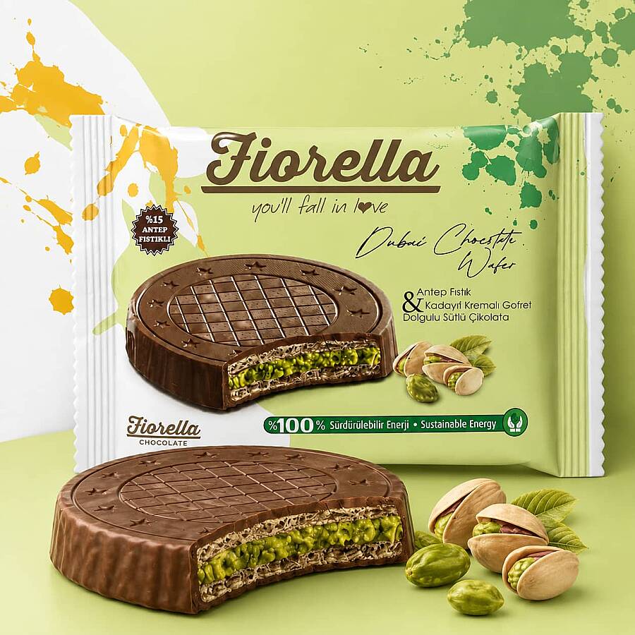 Fiorella Crunch Dubai Çikolatalı Gofret 20 Gr. 24 Adet (1 Kutu) - 3