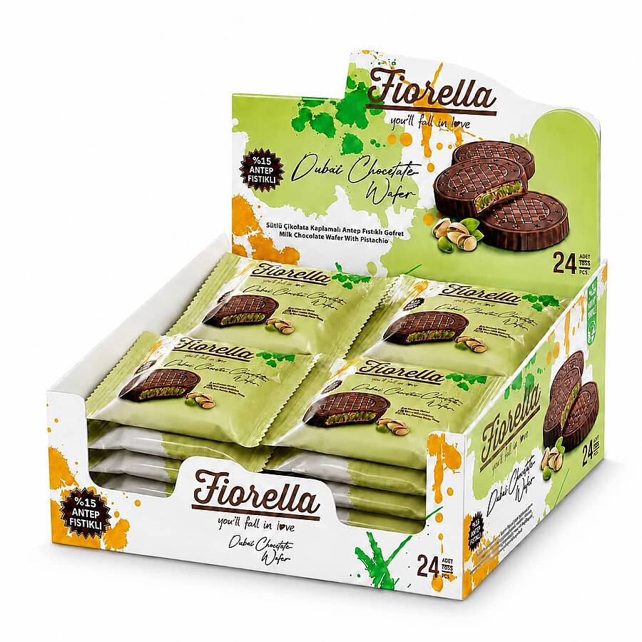 Fiorella Crunch Dubai Çikolatalı Gofret 20 Gr. 24 Adet (1 Kutu) - 1