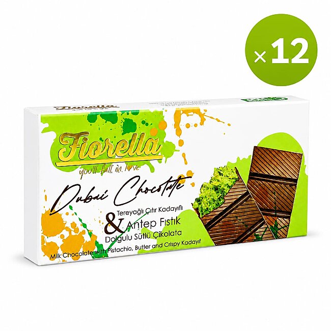 Fiorella Dubai Çikolatası 200 Gr. 12 Adet (1 Koli) - Fiorella
