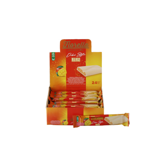 Fiorella Dubai Mangolu Pirinç Patlaklı Beyaz Çikolata 30 Gram 24 Adet (1 Kutu) - Fiorella