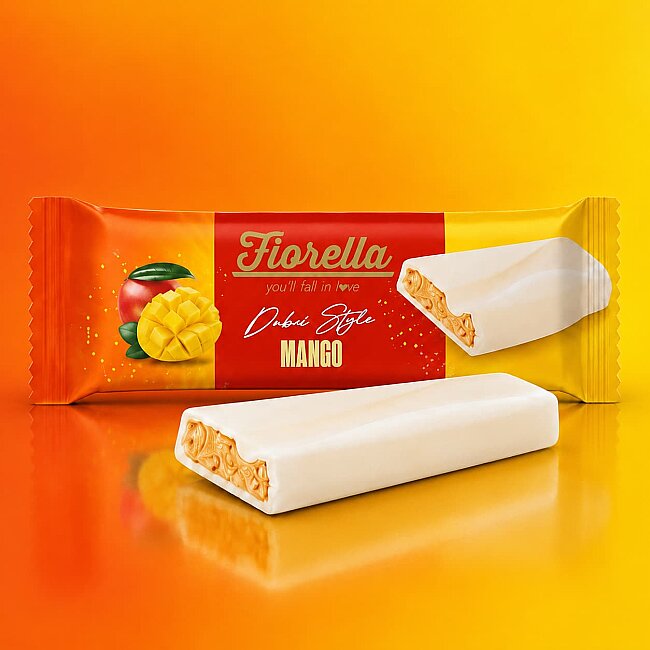 Fiorella Dubai Mangolu Pirinç Patlaklı Beyaz Çikolata 30 Gram 24 Adet (1 Kutu) - 3