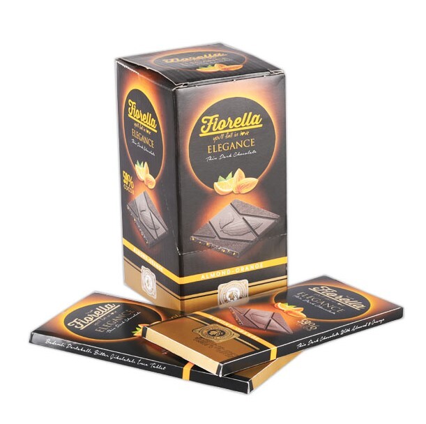  Fiorella Elegance Almond Orange Dark Chocolate 70gr.10 pcs (1 Box) - Fiorella