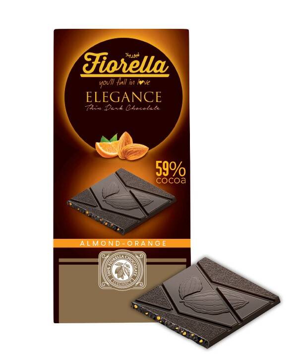 Fiorella Elegance Bademli Portakallı Bitter Çikolata 70gr.10'lu (1 Kutu) - 3