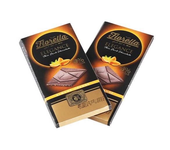 Fiorella Elegance Bademli Portakallı Bitter Çikolata 70gr.10'lu (1 Kutu) - 4