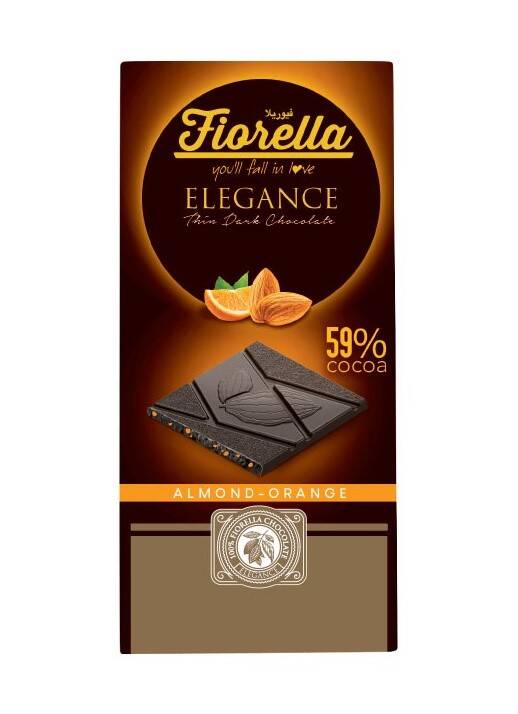 Fiorella Elegance Bademli Portakallı Bitter Çikolata 70gr.10'lu (1 Kutu) - 5