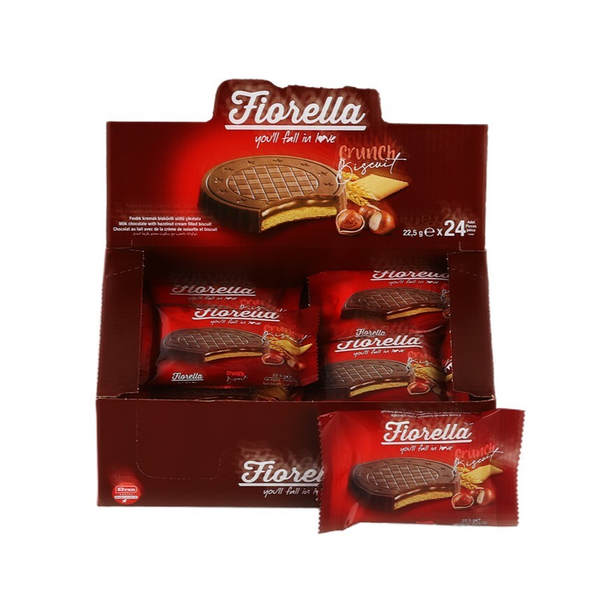 Fiorella Hazelnut Cream Chocolate Biscuit 22.5 Gram 24s (1 Box) - 1