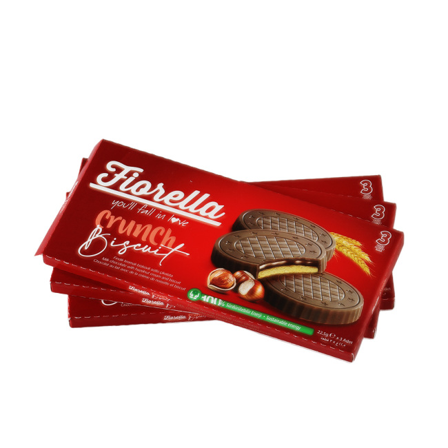 Fiorella Chocolate Biscuits with Hazelnut Cream 22,5 Gr. (3 Packs) - 1