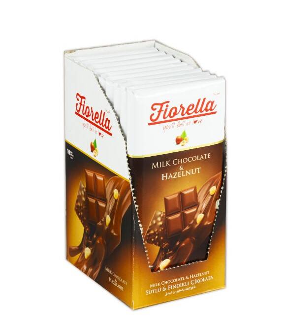 Fiorella Hazelnut Tablet Chocolate 80 Gr. 10 pcs (1 Box) - 2