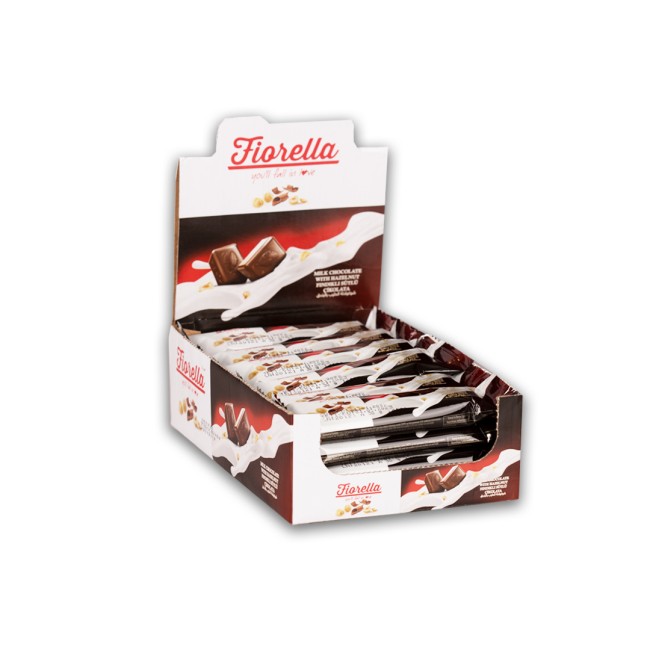 Fiorella - Fiorella Sütlü Çikolata Bar Fındıklı 30 Gr 24 Adet (1 Kutu)
