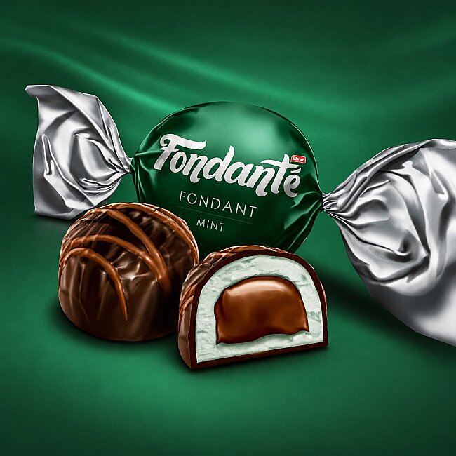 Fondante Chocolate Filled with Mint 1000 Gr. (1 Bag) - 2