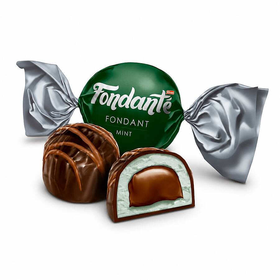 Fondante Chocolate Filled with Mint 1000 Gr. (1 Bag) - 3