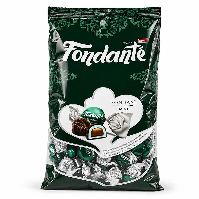 Fondante Chocolate Filled with Mint 1000 Gr. (1 Bag) - Fondante