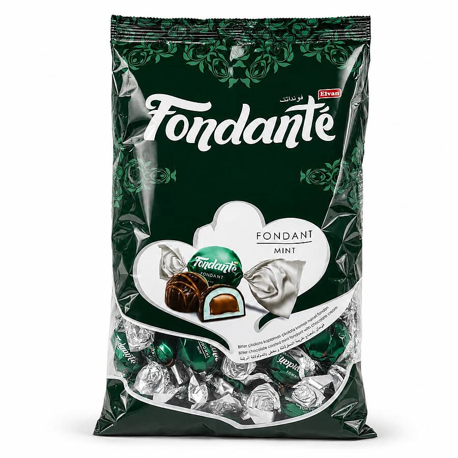 Fondante Chocolate Filled with Mint 1000 Gr. (1 Bag) - 1