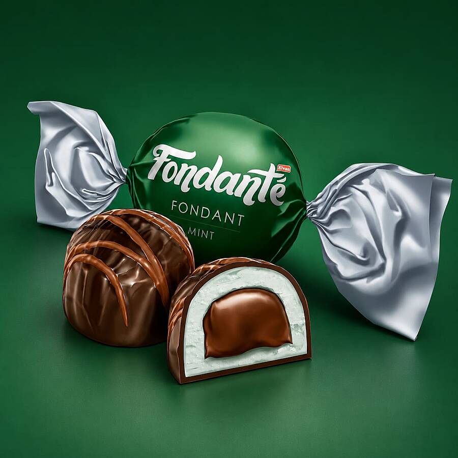 Fondante Chocolate Filled with Mint 500 Gr. (1 Bag) - 2