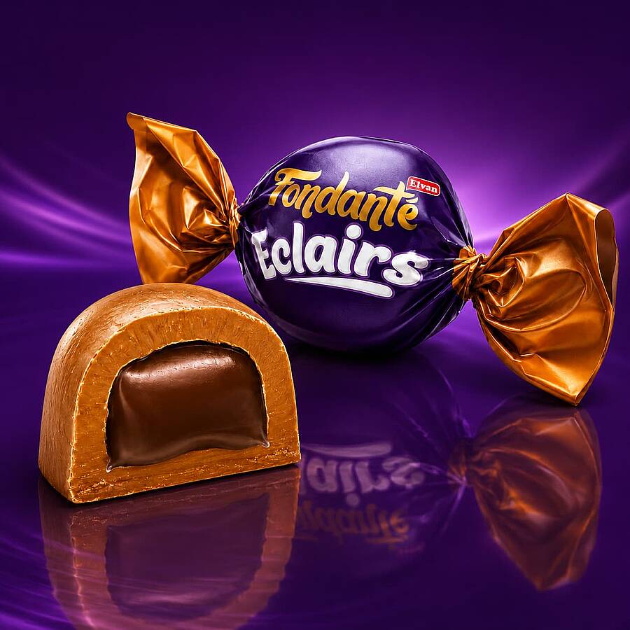 Fondante Eclairs Caramel Toffee 1000 Gr. (1 Bag) - 2