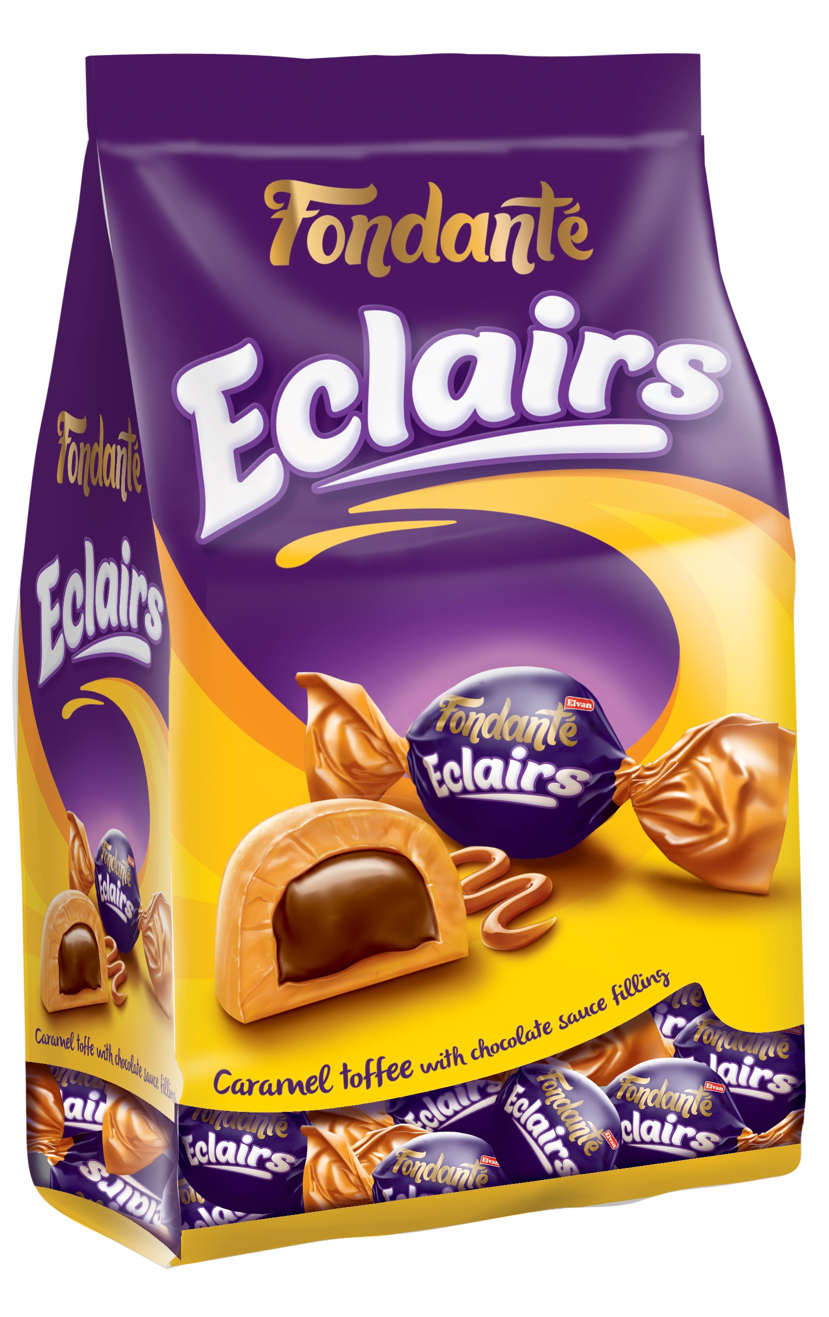 Fondante Eclairs Caramel Toffee 1000 Gr. Poşet 8 Adet (1 Koli)